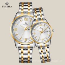Casual Watch for Couple with 2-Tones Stainless Steel Band 70022